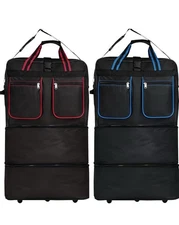 2 Pk Of 36"Black Expandable Rolling Duffel Bag Wheeled Spinner Suitcase Luggage