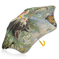 Umbrella Garden Cat Butterfly Windproof Folding Stick Umbrellas for rain Cute...