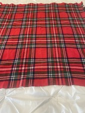 Red Plaid Woven Horner Woolen Mills Wool Blanket 48”x 48”-Eaton Rapids, Michigan