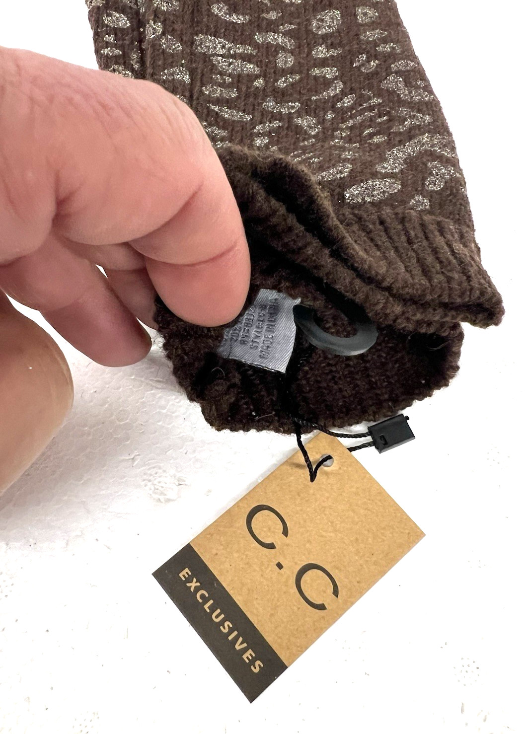 как выглядит Leg Warmers w A Silver Leopard Print Design in BROWN By CC Exclusives NWT Womens фото