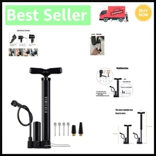 Classic Portable Bike Pump with Gauge - Inflate Tires to 160 PSI Effortlessly