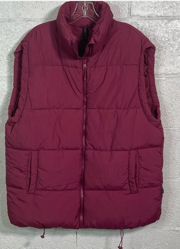 Cotton on Body Women's Recycled Mother Puffer Vest Jacket Red Plum M/ - Picture 2 of 7