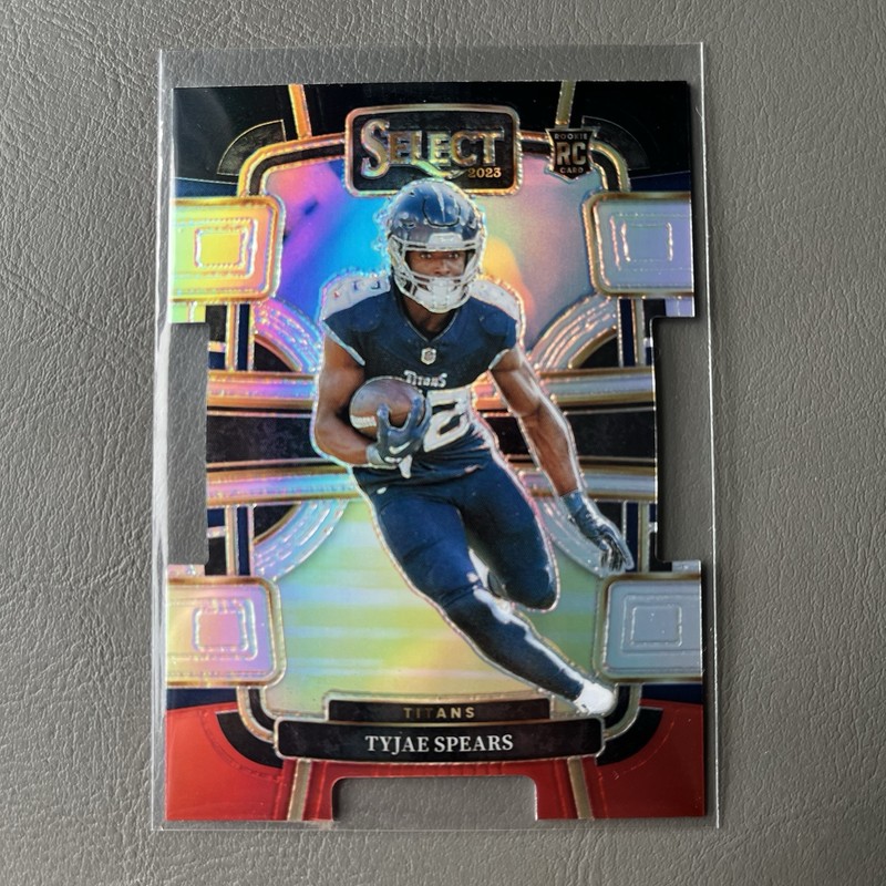 Tyjae Spears Black Red Die Cut Rookie 2023 Panini Select Tennessee Titans