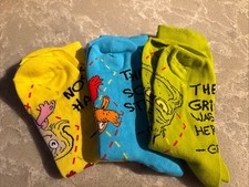 Set Of 3 McDonald’s Grinch Socks 2025 Grinch Meal New