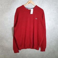 Lacoste Pullover Knit Sweater Mens XL Red TA4457