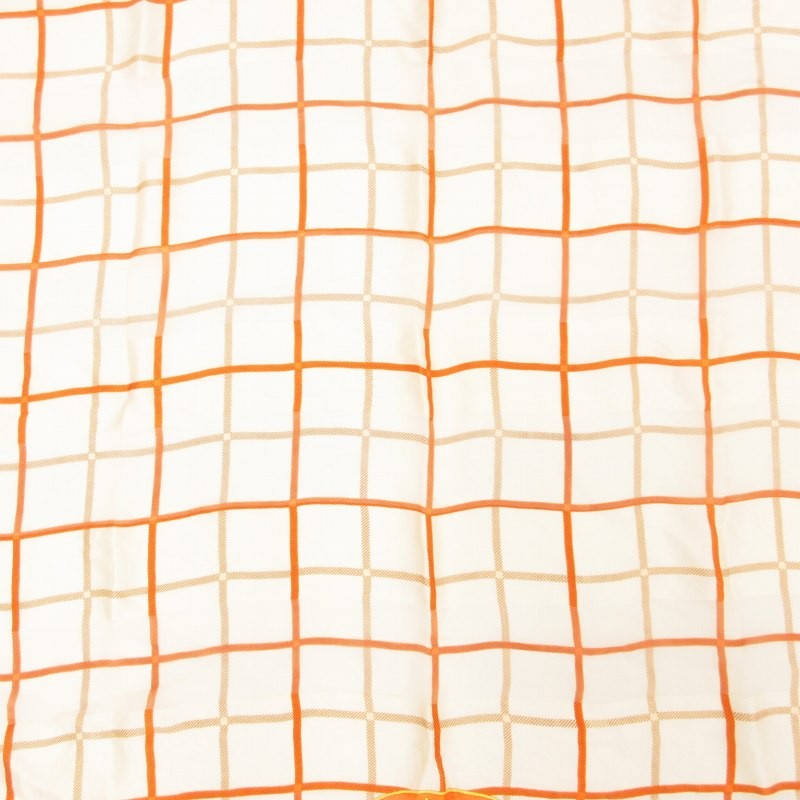 Burberrys Vintage Large Scarf Chief Check Logo Orange /Gv Gy14 Women'S Authentic thumbnail 4
