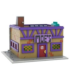 1736Pcs Moe's Tavern Building Blocks Set Simpsoned Modular Idea Street ABS Toys