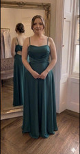 Tiffanys Green Chiffon Sleeveless Bridesmaid Dress UK Size 8 Regular