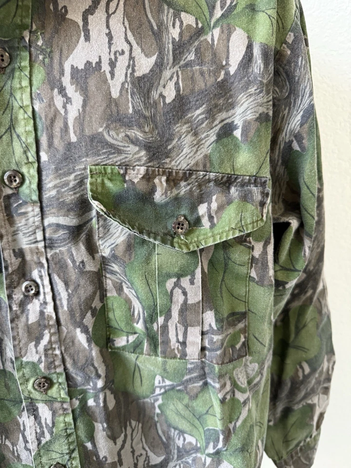 Camisa De Colección Roble Mossy FOLLAJE COMPLETO Para Hombre Grande Verde Marrón Camuflaje Caza EE. UU. Foto 3 de 4
