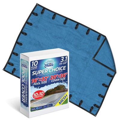 PoolCoverChoice Winter Swimming Pool Cover for 16 ft x 32 ft Rectangular Pool