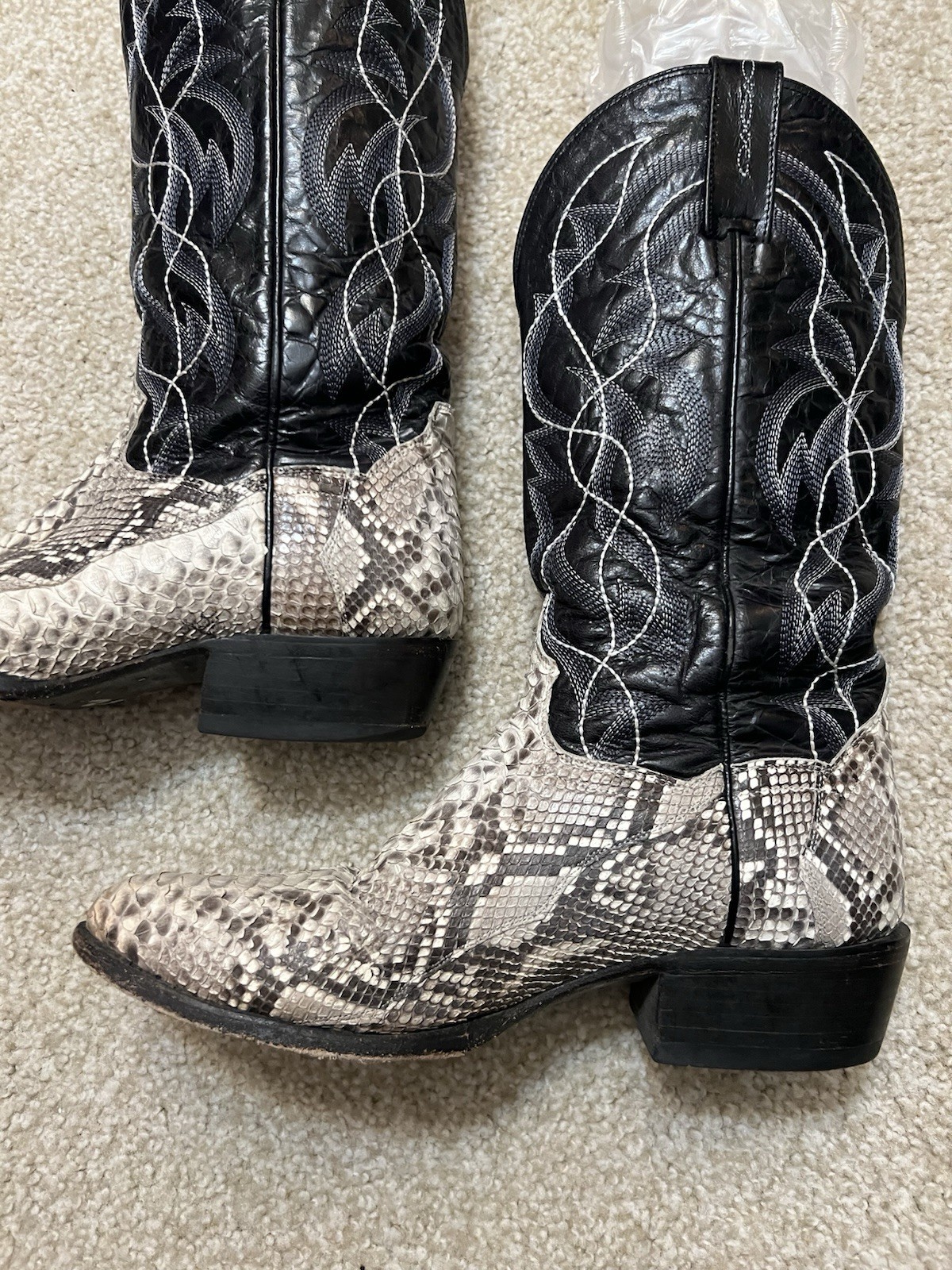 Vintage Dan Post 3036 9D Genuine Python Leather W… - image 6