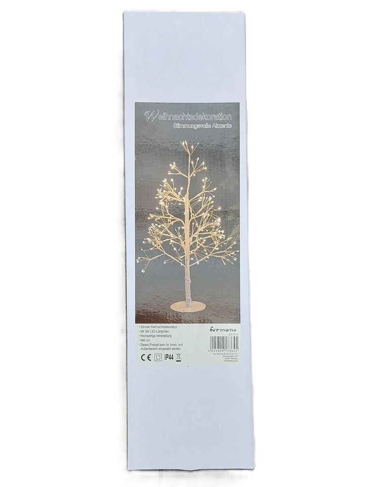 LED Deko Tanne, Baum mit Funkeleffekt H. 60cm weiß mit 360 LEDs Formano W25 - Bild 4 von 4