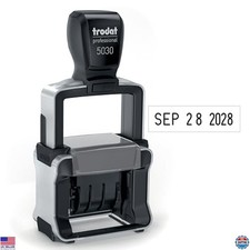 Trodat 5030 Professional Self-Inking Date Stamp 1-5/8  x 3/8  Classic Black