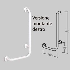 CORRIMANO CON MONTANTE PREVERNICIATO BIANCO cm 35 x 67 destro Articoli Disabili