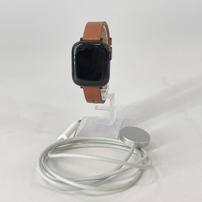 Apple Watch (Series 8) 41mm Midnight Aluminum (LTE) w/ Leather Band - Fair