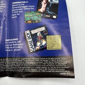 Spider-Man Return of the Sinister Six NES Nintendo Insert Poster & Manual Only