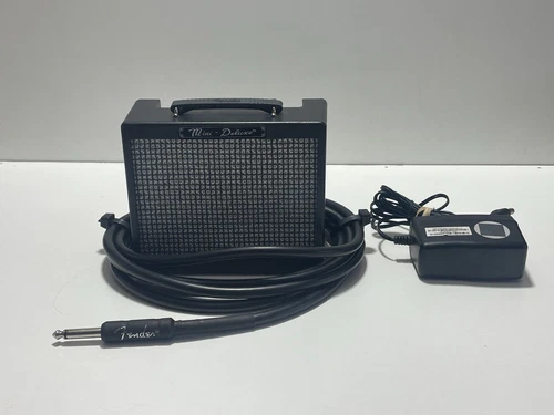 Fender MD20 Mini Deluxe 1 Watt Guitar Amp W 10 ft guitar cable - Tested Works