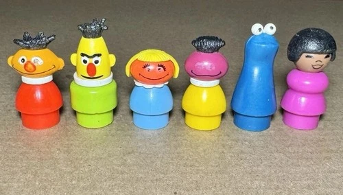 Mixed Lot of Vintage 1970s Sesame Street Fisher-Price Toys Little People Figures
