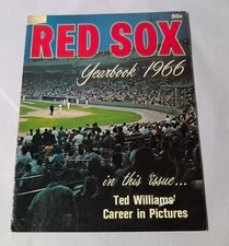 VINTAGE 1966 BOSTON RED SOX MLB BASEBALL YEARBOOK TED WILLIAMS CAREER IN PICS
