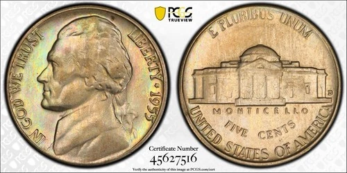 1955-D Jefferson Nickel — photo from the most recent tracked eBay sale