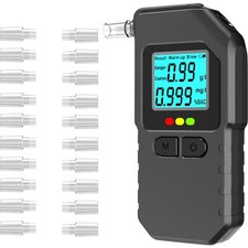 Alkoholtester Promillemessgerät LCD Tragbar Alkoholtester mit 20 Mundstücke