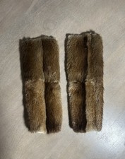 Vintage Genuine Animal Fur Leg Warmers Brown Boot Cuffs
