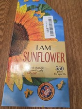 BRAND NEW I AM SUNFLOWER FLORAL SHAPED JIGSAW PUZZLE 350 PIECES 24"x 20" FLOWER