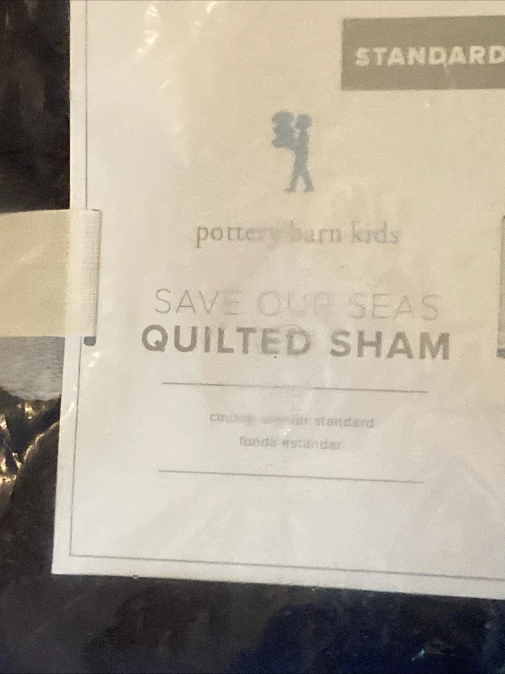 Pottery Barn Kids SAVE OUR SEAS Full/Queen Quilt & 1 Std Sham, NWT - Image 4 of 4