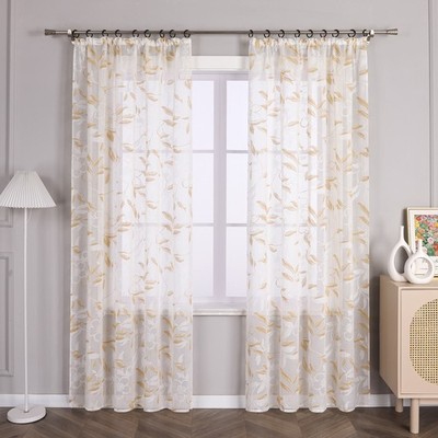 1Stück Gardinen Stores Ausbrenner Vorhangschal Transparent Volie Modern Vorhänge