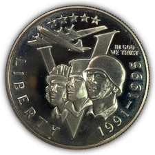 1991-1995-P World War II Anniversary Half Dollar Clad Proof PF Coin #27547