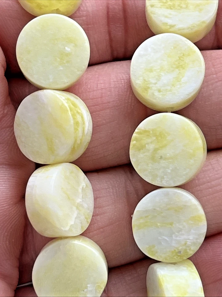 Blumenkohl Jade Perlen Scheibe Rund 31 Stück 12 mm Edelstein Kristall Heilstein - Bild 2 von 4