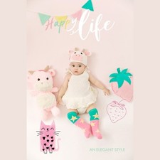 3/6Pcs Baby Cotton Hat Romper Socks Set Newborn Photography Props Infant Outfits