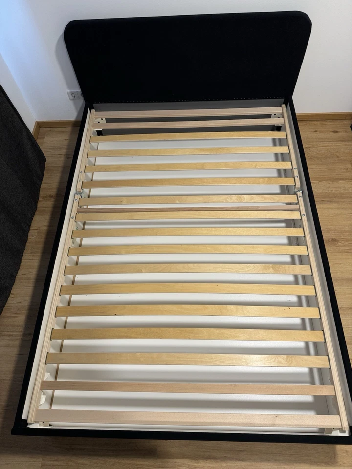 Bett mit Bettkasten 140 x 200 cm schwarz - Bild 2 von 4