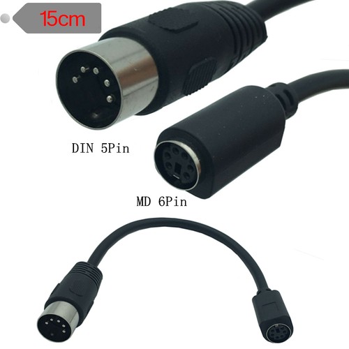For PS2 Keyboard Connector Adapter Cable 5 Pin DIN Male to 6 Pin Female 15cm New - Afbeelding 3 van 5