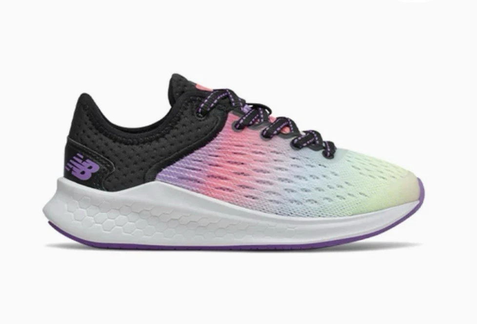 New Balance Fresh Foam Fast YKFSTSR Neon Rainbow bambina taglia 3 nuovo con scatola