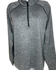 Greg Norman 1/4 Zip Pullover Sweater Men's XXL Gray Golf Mock Neck Lg The Shark
