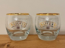 Pair of Two Baileys Glass Tumbler's with Gold coloured details