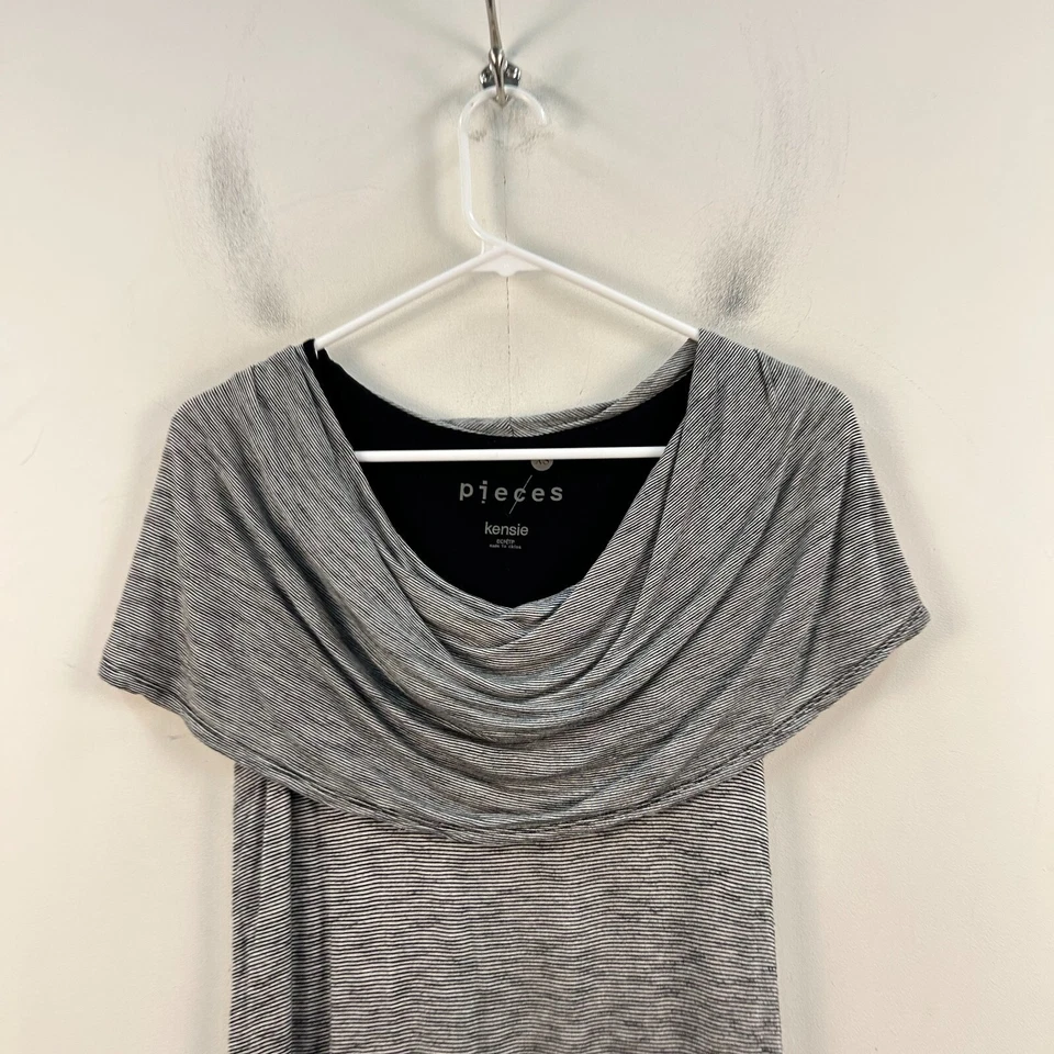 Vestido pulóver negro maxi manga corta tejido Kensie Pieces XS para mujer 19797 Foto 4 de 4