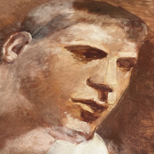 Antique Oil? Painting on Paper 1931 Brazilian Artist Edwiges Jacobusich- Boy - Picture 9 of 23