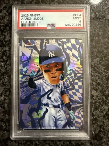 2025 Topps Finest AARON JUDGE HEADLINERS SSP New York Yankees #HL-4 RARE PSA 9