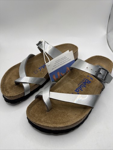 Birkenstock Betula Mayari Soft FB Silver Birko-Flor Sandals Size EU 36. New