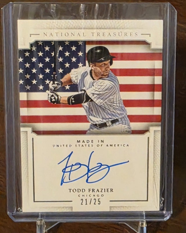 2016 Panini National Treasures Made In Auto 21/25 Todd Frazier Jersey Number