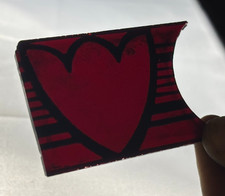 S22 Antique Vtg 3"x2" Blood Red Tulip DIY Original NOS Stained Glass Tiles