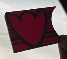 S22 Antique Vtg 3"x2" Blood Red Tulip DIY Original NOS Stained Glass Tiles