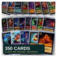 Disney Lorcana 350 Card Lot 2 Legendary or Epic 8 Foils - Free S/H