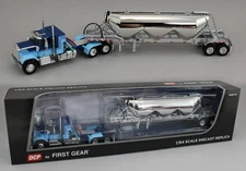 2025 DCP 1:64 *BLUE* GMC General 34" Flattop w/Heil Pneumatic Tanker Trailer