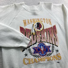 Vintage Washington Redskins Sweatshirt Men XL White Super Bowl Champions XXVI