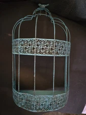 Metal Bird cage 2 Shelves Decoration Robin egg Blue color