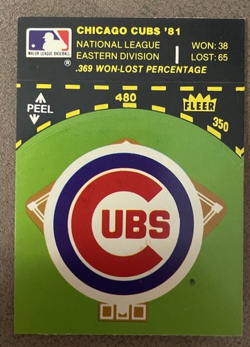 1982 Fleer - Team Stickers Inserts Chicago Cubs on baseball diamond