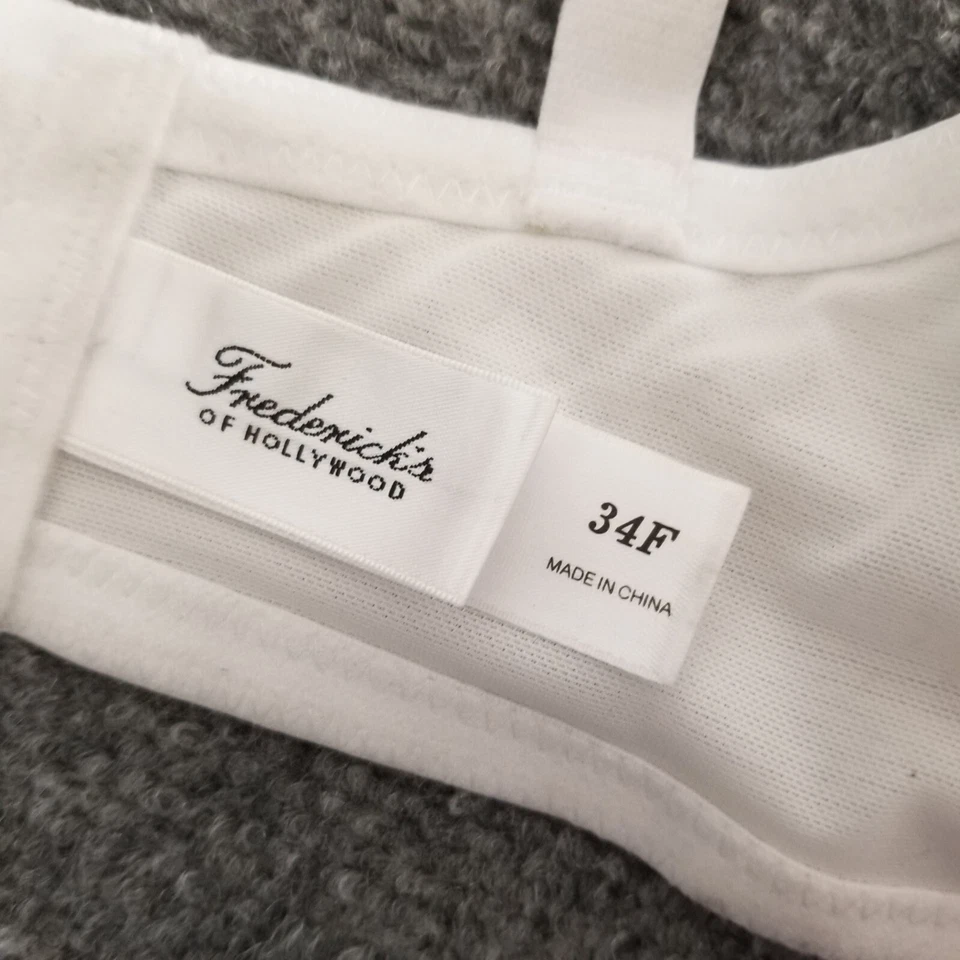 Nuevo Sujetador Frederick's of Hollywood Va Voom 34F Blanco Satinado Correa Ancha -POWT * Foto 2 de 4